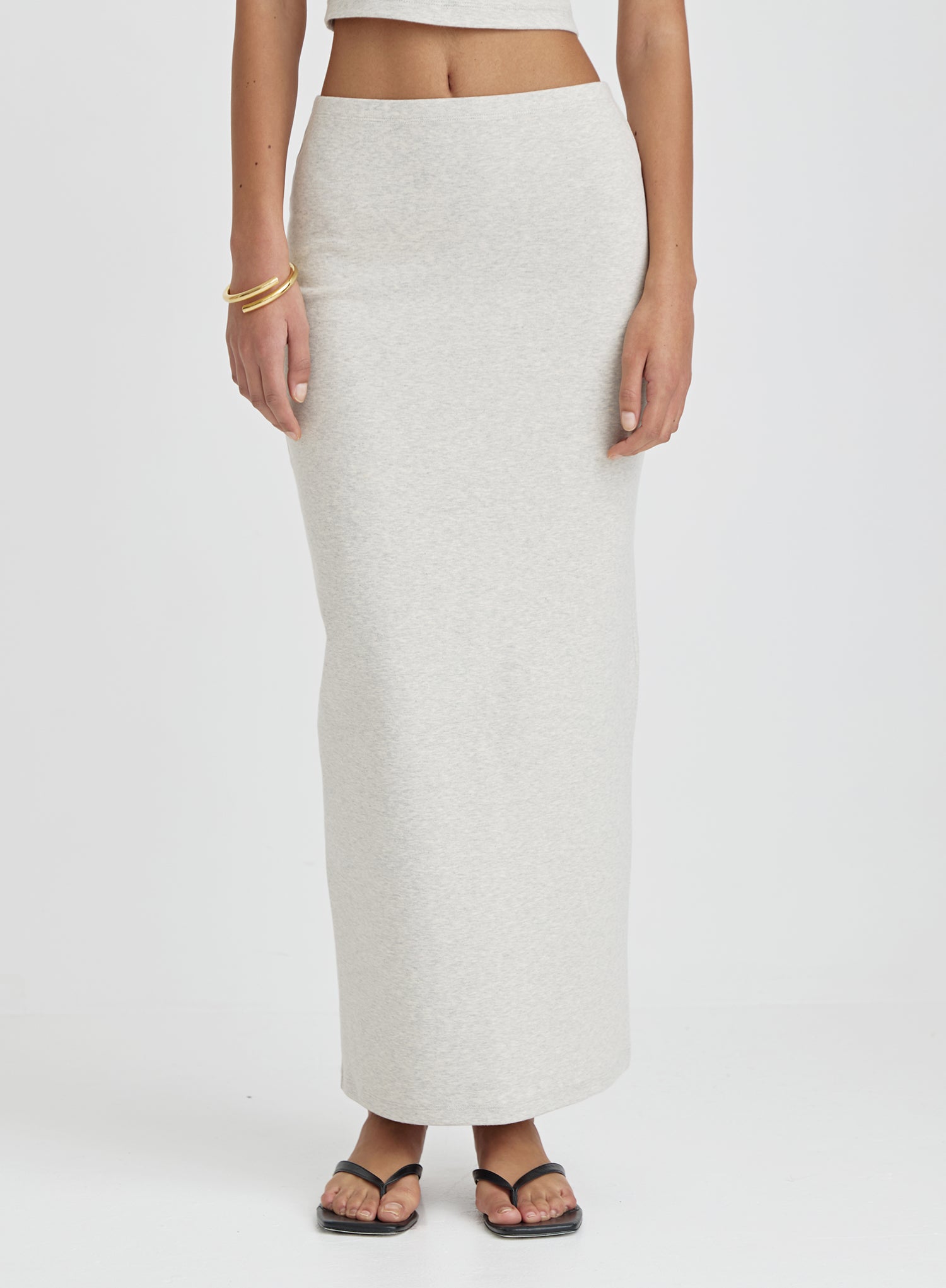 Grey Jersey Bodycon Maxi Skirt